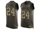 Mens Nike Oakland Raiders #24 Marshawn Lynch Limited Green Salute to Service Tank Top NFL Jersey