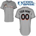 Womens Majestic Miami Marlins Customized Replica Grey Road Cool Base MLB Jersey