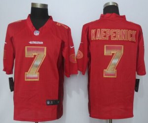 2015 New Nike San Francisco 49ers #7 Kaepernick Red Strobe Jerseys(Limited)