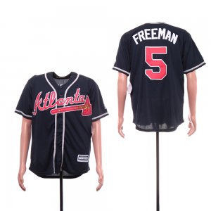 Atlanta Braves #5 Freddie Freeman Navy Cool Base Jersey