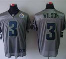 Nike Seahawks #3 Russell Wilson Grey Shadow With Hall of Fame 50th Patch NFL Elite Jersey