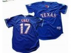 mlb Texas Rangers #17 Nelson Cruz blue Cool Base 40th patch Jersey