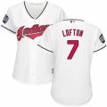 Womens Majestic Cleveland Indians #7 Kenny Lofton Authentic White Home 2016 World Series Bound Cool Base MLB Jersey