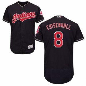 Men\'s Majestic Cleveland Indians #8 Lonnie Chisenhall Navy Blue Flexbase Authentic Collection MLB Jersey