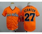 Youth mlb jerseys florida marlins #27 stanton orange