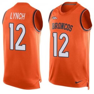 Nike Denver Broncos #12 Paxton Lynch Orange Team Color Men Stitched NFL Limited Tank Top Jersey