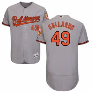 Men\'s Majestic Baltimore Orioles #49 Yovani Gallardo Grey Flexbase Authentic Collection MLB Jersey