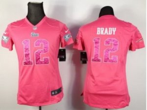 Nike Women New England Patriots #12 Tom Brady Pink Jerseys