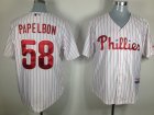 mlb philadelphia phillies #58 papelbon white[red strip]