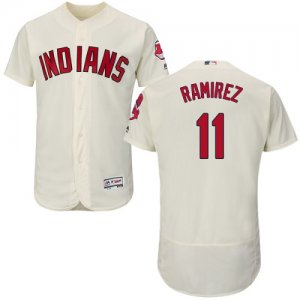 Indians #11 Jose Ramirez Cream Flexbase Jersey