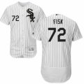 Men's Majestic Chicago White Sox #72 Carlton Fisk White Black Flexbase Authentic Collection MLB Jersey