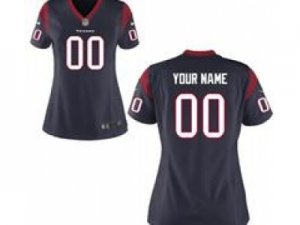 Women\'s Nike Houston Texans Customized Game Team D.blue Jerseys