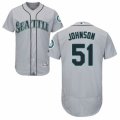 Mens Majestic Seattle Mariners #51 Randy Johnson Grey Flexbase Authentic Collection MLB Jersey
