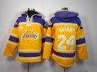 NBA Los Angeles Lakers #24 kobe bryant purple-yellow jersey[pullover hooded sweatshirt]