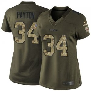 Women Nike Chicago Bears #34 Walter Payton Green Salute to Service Jerseys