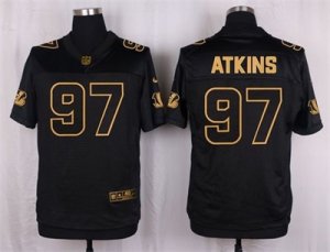 Nike Cincinnati Bengals #97 Geno Atkins Black Pro Line Gold Collection Jersey(Elite)