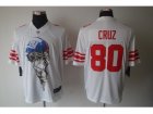 Nike NFL New York Giants #80 Victor Cruz White Jerseys(Helmet Tri-Blend Limited)