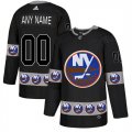 New York Islanders Black Men's Customized Team Logos Fashion Adidas Jersey