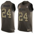 Men's Nike Chicago Bears #24 Jordan Howard Limited Green Salute to Service Tank Top NFL Jersey