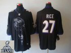 2013 Super Bowl XLVII NEW Baltimore Ravens 27 Ray Rice Black Jerseys (Helmet Tri-Blend Limited)