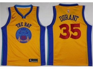 Nike Golden State Warriors #35 Kevin Durant Gold NBA Swingman City Edition Jersey