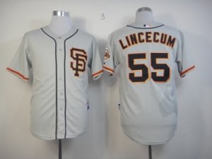 mlb jerseys san francisco giants #55 lincecum grey[2013 sf]