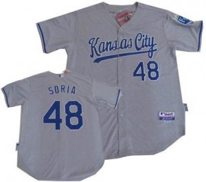 mlb Kansas City Royals #48 Joakim Soria gray