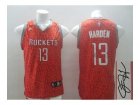 nba jerseys houston rockets #13 harden red leopard print[signature]