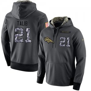 NFL Mens Nike Denver Broncos #21 Aqib Talib Stitched Black Anthracite Salute to Service Player Performance Hoodie