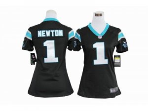 Nike Women NFL Carolina Panthers #1 Cam Newton Game Black Jerseys