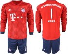 2018-19 Bayern Munich 1 NEUER Home Long Sleeve Soccer Jersey