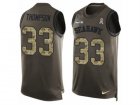 Mens Nike Seattle Seahawks #33 Tedric Thompson Limited Green Salute to Service Tank Top NFL Jersey