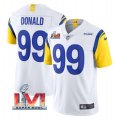 Nike Rams #99 Aaron Donald White 2022 Super Bowl LVI Vapor Limited Jersey