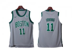 Celtics #11 Kyrie Irving Gray Nike City Edition Authentic Jersey