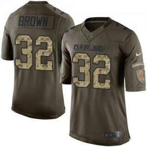 Nike Cleveland Browns #32 Jim Brown Green Salute to Service Jerseys(Limited)