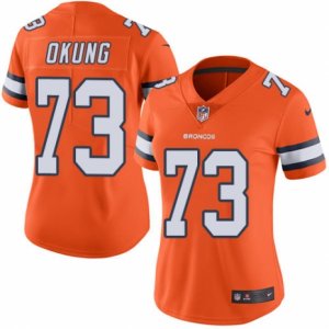 Women\'s Nike Denver Broncos #73 Russell Okung Limited Orange Rush NFL Jersey