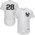 Men's Majestic New York Yankees #28 Joe Girardi White Navy Flexbase Authentic Collection MLB Jersey