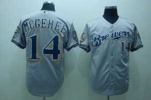 mlb milwaukee brewers #14 mcgehee grey[40th patch]