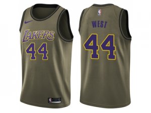 Men Nike Los Angeles Lakers #44 Jerry West Green Salute to Service NBA Swingman Jersey