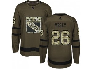 Youth Adidas New York Rangers #26 Jimmy Vesey Green Salute to Service Stitched NHL Jersey