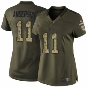 Women\'s Nike New York Jets #11 Robby Anderson Limited Green Salute to Service NFL Jersey