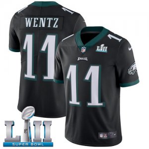 Youth Nike Eagles #11 Carson Wentz Black 2018 Super Bowl LII Vapor Untouchable Player Limited Jersey