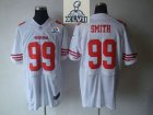 2013 Super Bowl XLVII NEW San Francisco 49ers #99 Aldon Smith White With Hall of Fame 50th Patch(Elite)