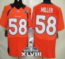 Nike Denver Broncos #58 Von Miller Orange Team Color With Hall of Fame 50th Patch Super Bowl XLVIII NFL Elite Jersey
