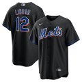Mets #12 Francisco Lindor Black Nike 2022 Alternate Cool Base Jersey