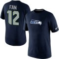 Nike Seattle Seahawks #12 Fan Name & Number T-Shirt blue