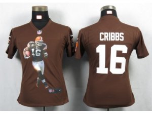 Nike Womens Cleveland Browns #16 Cribbs Brown Portrait Fashion Game Jerseys