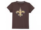 nike orleans saints authentic logo youth T-Shirt brown