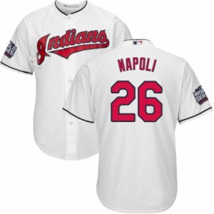 Youth Majestic Cleveland Indians #26 Mike Napoli Authentic White Home 2016 World Series Bound Cool Base MLB Jersey