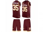 Men Nike Washington Redskins #35 Montae Nicholson Limited Burgundy Red Tank Top Suit NFL Jersey